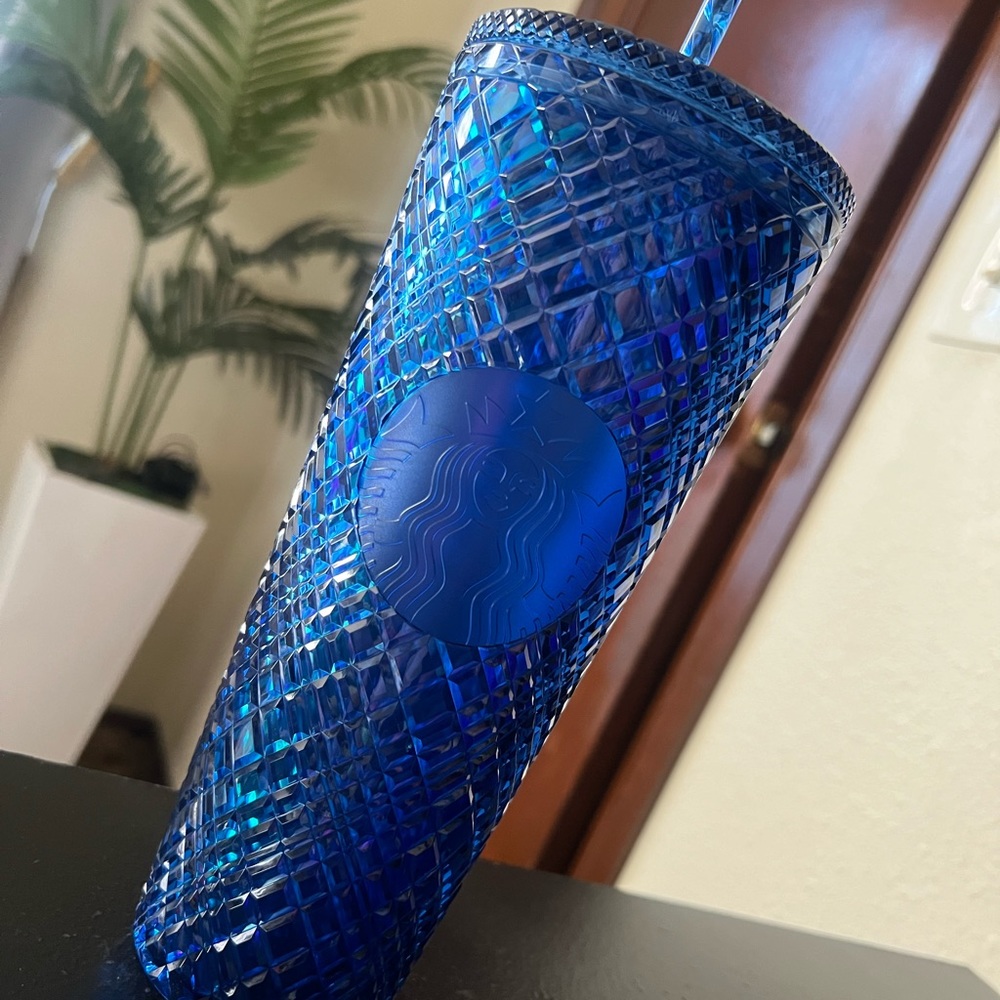 Royal Blue Jeweled Starbucks Cup